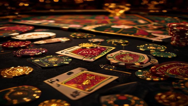 Bàn Baccarat trực tuyến với ba cửa cược Player, Banker và Tie